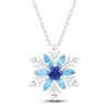 Thumbnail Image 1 of Blue Topaz/ Blue & White Lab-Created Sapphire Snowflake Necklace Sterling Silver 18"