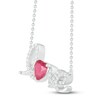Thumbnail Image 2 of Lab-Created Ruby & White Lab-Created Sapphire Love Necklace Sterling Silver 18"