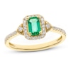 Thumbnail Image 1 of Emerald Ring 1/4 ct tw Diamonds 10K Yellow Gold