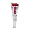 Thumbnail Image 2 of Lab-Created Ruby & White Lab-Created Sapphire Heart Ring Sterling Silver