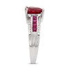 Thumbnail Image 1 of Lab-Created Ruby & White Lab-Created Sapphire Heart Ring Sterling Silver