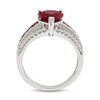 Thumbnail Image 3 of Lab-Created Ruby & White Lab-Created Sapphire Heart Ring Sterling Silver