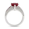 Thumbnail Image 2 of Lab-Created Ruby & White Lab-Created Sapphire Heart Ring Sterling Silver