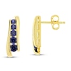 Blue Lab-Created Sapphire Earrings Sterling Silver & 14K Yellow Gold Plating
