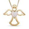 Thumbnail Image 0 of Lab-Created Opal Angel Necklace Sterling Silver/18K Yellow Gold Plated 18"