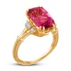 Rubellite Ring 1/8 ct tw Diamonds 14K Yellow Gold
