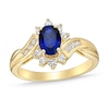 Thumbnail Image 0 of Blue & White Lab-Created Sapphire Ring Sterling Silver/14K Yellow Gold Plating