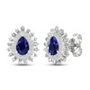 Blue & White Lab-Created Sapphire Earrings Sterling Silver