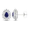 Blue & White Lab-Created Sapphire Earrings Sterling Silver