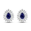 Blue & White Lab-Created Sapphire Earrings Sterling Silver