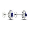 Blue & White Lab-Created Sapphire Earrings Sterling Silver