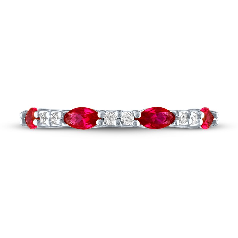 Lab-Created Ruby & White Lab-Created Sapphire Ring Sterling Silver