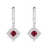 Thumbnail Image 1 of Lab-Created Ruby & White Lab-Created Sapphire Earrings Sterling Silver