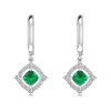 Lab-Created Emerald & White Lab-Created Sapphire Earrings Sterling Silver