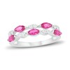 Pink & White Lab-Created Sapphire Stacking Ring Sterling Silver