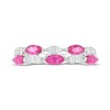 Pink & White Lab-Created Sapphire Stacking Ring Sterling Silver