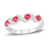 Lab-Created Ruby & Diamond Stacking Ring 1/10 ct tw Sterling Silver