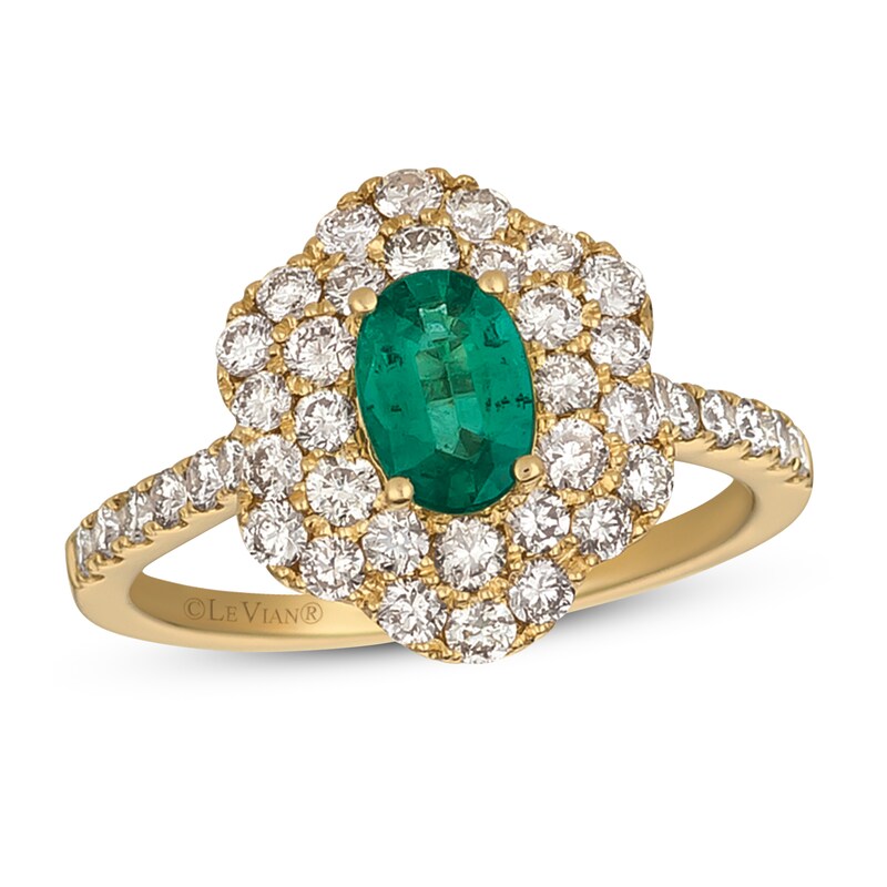 Le Vian Emerald Ring 1 ct tw Diamonds 14K Honey Gold