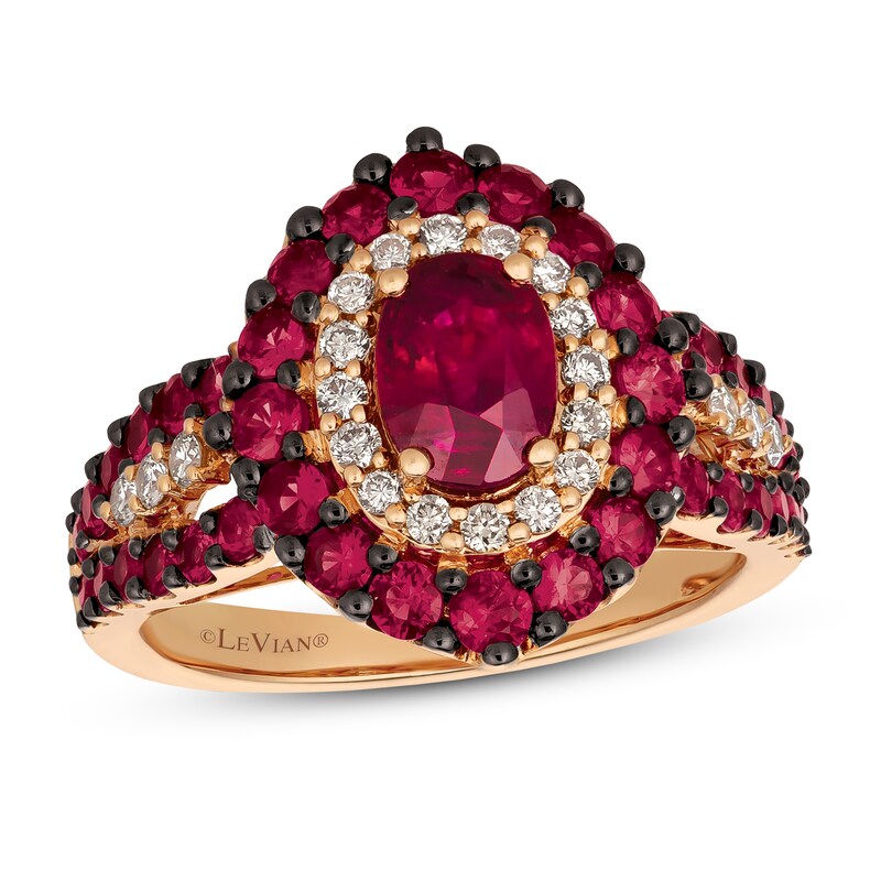 Main Image 1 of Le Vian Ruby Ring 1/4 ct tw Diamonds 14K Strawberry Gold