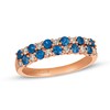 Le Vian Blue Sapphire Ring 1/4 ct tw Diamonds 14K Strawberry Gold