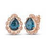 Le Vian Blue Topaz Earrings 1/5 ct tw Diamonds 14K Strawberry Gold