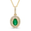 Thumbnail Image 1 of Emerald Necklace 1/5 ct tw Diamonds 10K Yellow Gold 18"