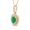 Thumbnail Image 2 of Emerald Necklace 1/5 ct tw Diamonds 10K Yellow Gold 18"