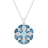 Thumbnail Image 1 of Blue Topaz/Lab-Created Opal/White Lab-Created Sapphire Necklace Sterling Silver 18"