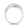 White Lab-Created Sapphire Wave Ring Sterling Silver