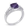 Thumbnail Image 1 of Amethyst & White Lab-Created Sapphire Ring Sterling Silver