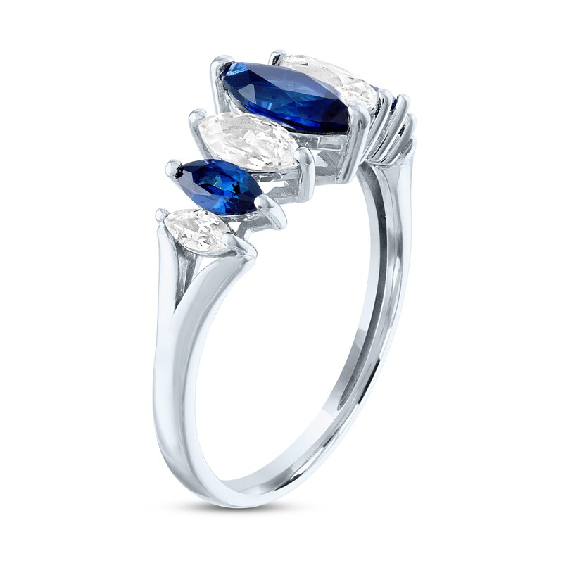 Blue/White Lab-Created Sapphire Ring Sterling Silver