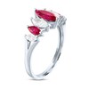 Lab-Created Ruby & White Lab-Created Sapphire Ring Sterling Silver