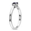 Blue Lab-Created Sapphire & Diamond Ring Sterling Silver