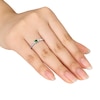Thumbnail Image 3 of Lab-Created Emerald & Diamond Ring Sterling Silver