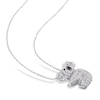 Thumbnail Image 2 of White Lab-Created Sapphire & Black Spinel Koala Necklace Sterling Silver 18"