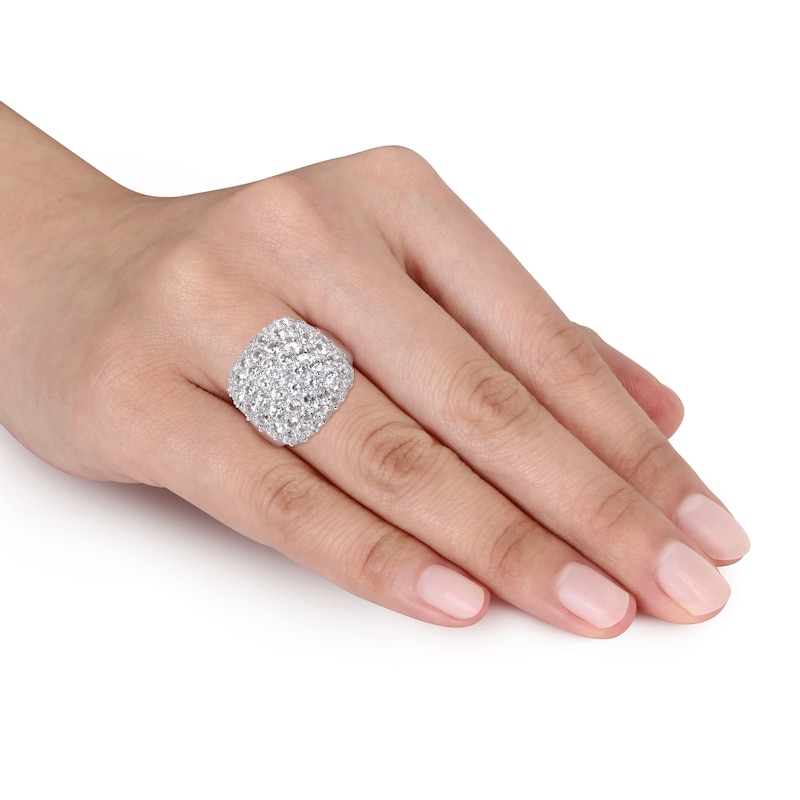 Main Image 3 of White Lab-Created Sapphire Ring Sterling Silver