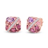Thumbnail Image 1 of Tourmaline, Garnet, Amethyst & Diamond Earrings 1/15 ct tw Round-Cut 10K Rose Gold