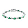 Thumbnail Image 0 of Lab-Created Emerald & White Topaz Bracelet Sterling Silver 7"
