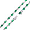 Thumbnail Image 2 of Lab-Created Emerald & White Topaz Bracelet Sterling Silver 7"