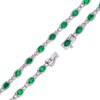 Thumbnail Image 2 of Lab-Created Emerald & White Topaz Bracelet Sterling Silver 7"