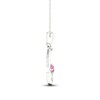 Thumbnail Image 2 of Pink Lab-Created Sapphire & Diamond Giraffe Necklace Sterling Silver 18"