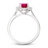 Lab-Created Ruby & White Lab-Created Sapphire Ring Sterling Silver