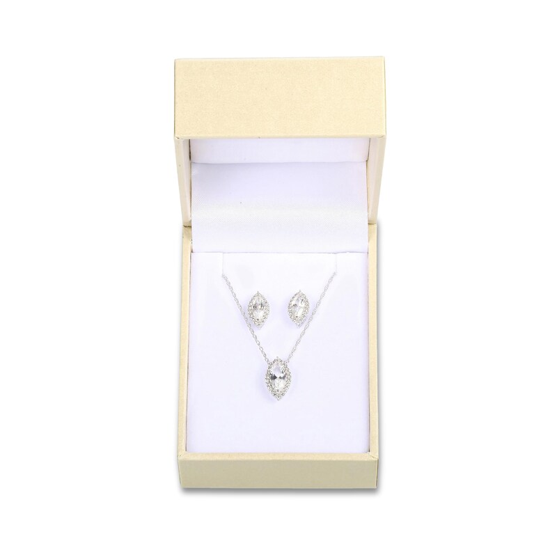 Main Image 2 of White Lab-Created Sapphire Boxed Set Sterling Silver