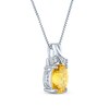 Thumbnail Image 2 of Citrine & White Lab-Created Sapphire Necklace Sterling Silver 18"