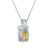 Thumbnail Image 3 of Citrine & White Lab-Created Sapphire Necklace Sterling Silver 18"