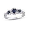 Thumbnail Image 0 of Blue Sapphire & Diamond Ring 1/8 ct tw Round-Cut 10K White Gold
