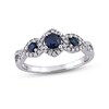 Thumbnail Image 0 of Blue Sapphire & Diamond Ring 1/8 ct tw Round-Cut 10K White Gold