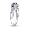 Thumbnail Image 2 of Blue Sapphire & Diamond Ring 1/8 ct tw Round-Cut 10K White Gold