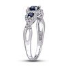 Thumbnail Image 3 of Blue Sapphire & Diamond Ring 1/8 ct tw Round-Cut 10K White Gold