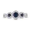 Thumbnail Image 3 of Blue Sapphire & Diamond Ring 1/8 ct tw Round-Cut 10K White Gold
